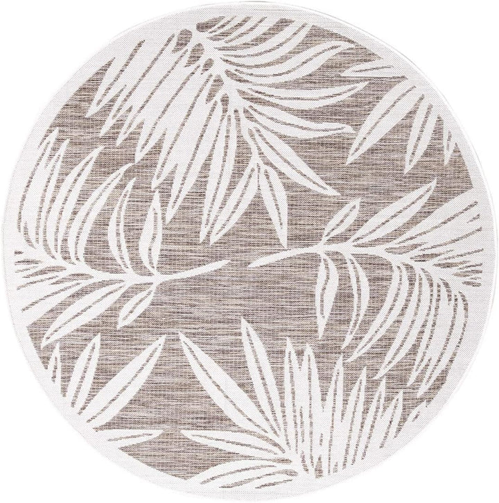 carpet city Outdoor-Teppich Wetterfest Balkon Terrassen - Beige in 120x120 cm Rund - Deko Teppiche A