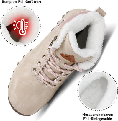 Mishansha Warme Gefüttert Winterschuhe Herren Damen Wasserabweisend Winterstiefel Wanderschuhe Gr.36