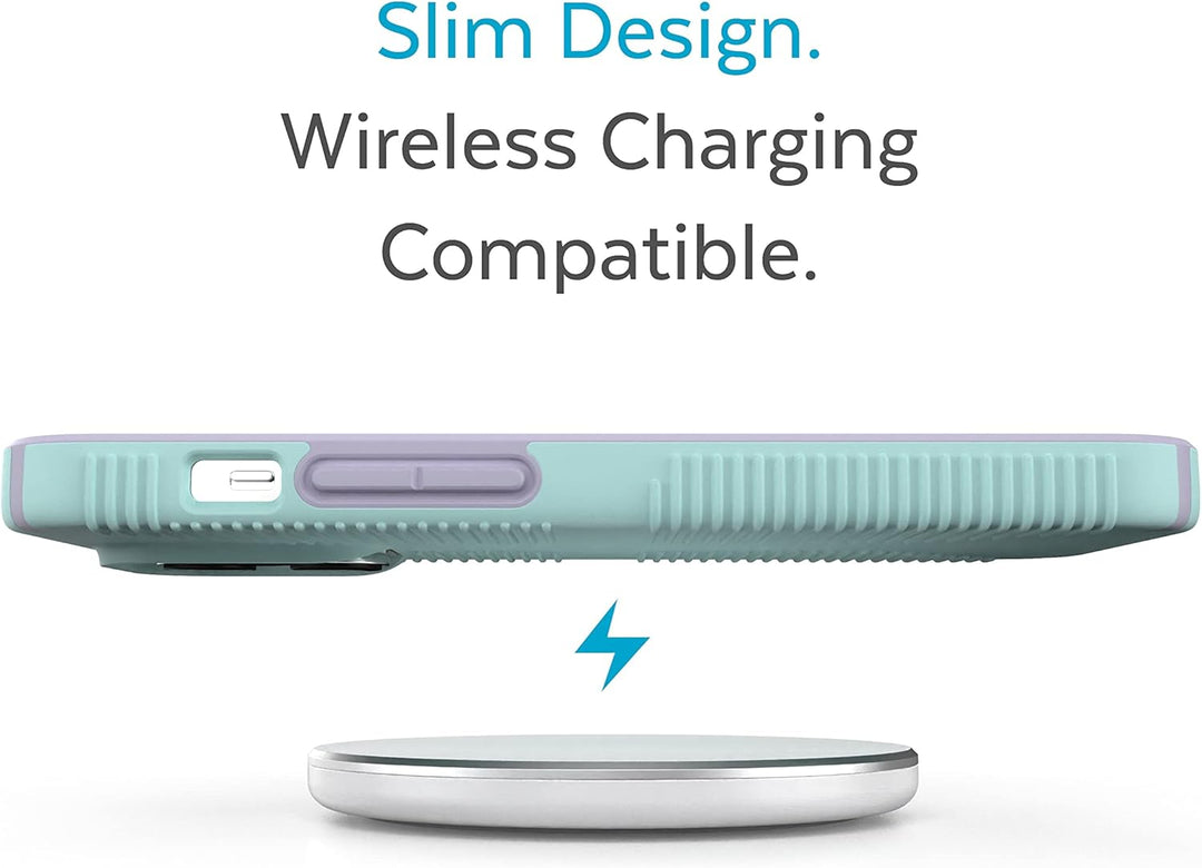 Speck Products Gemshell Grip Case passend für iPhone 14 Pro, 6,1 Zoll Modell, Helles Cyan/Lila, Hell