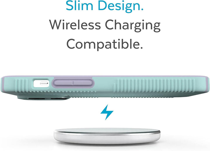 Speck Products Gemshell Grip Case passend für iPhone 14 Pro, 6,1 Zoll Modell, Helles Cyan/Lila, Hell