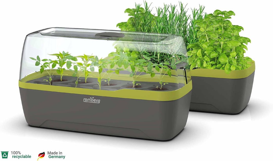 Romberg BoQube L Plus (Pflanzsystem, Farbe Anthrazit-Sommergrün, PAK-frei, lebensmittelecht, mit Bel