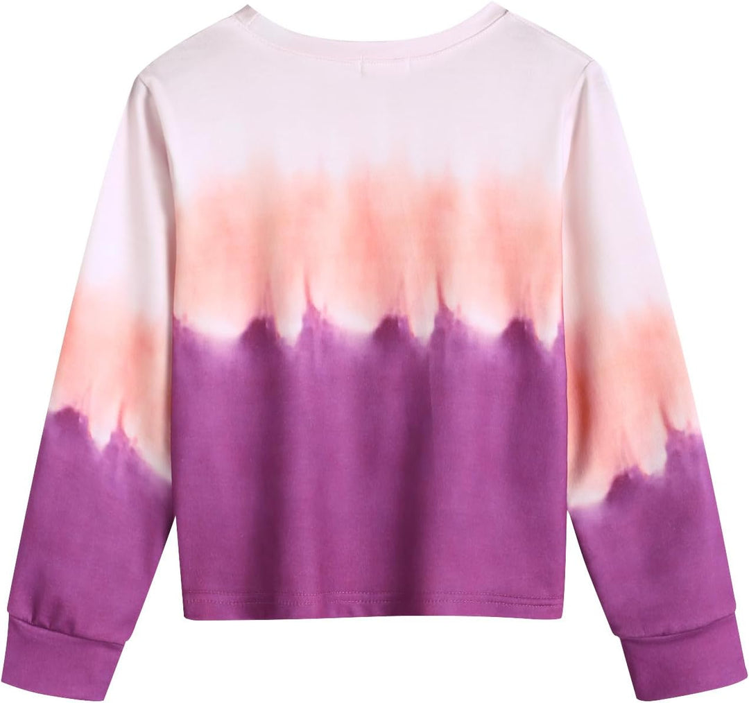 Arshiner Mädchen Sweatshirt Batik Langarm Pullover Leichtgewicht Sport Kleidung Kinder Tie Dye Langa