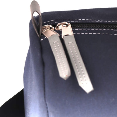 360 Grad Pirat Umhänge-Tasche Segeltuch weiss-grau, Zahl blau