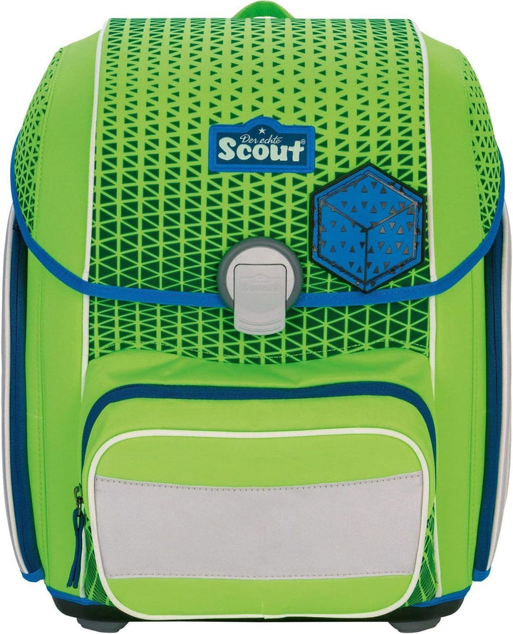 Scout Genius Neon Safety Schulranzenset Set 4-teilig Green Gecko