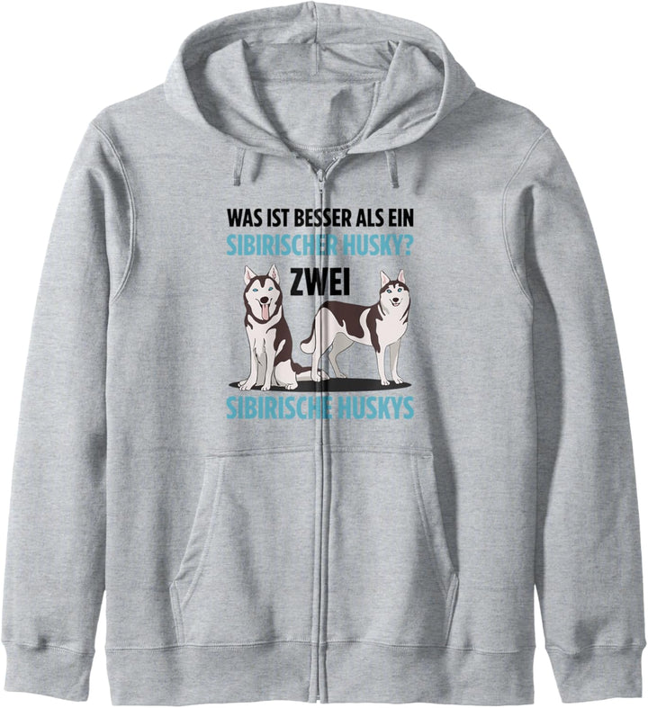 Was ist besser als ein Sibirischer Husky? Zwei Huskys Kapuzenjacke
