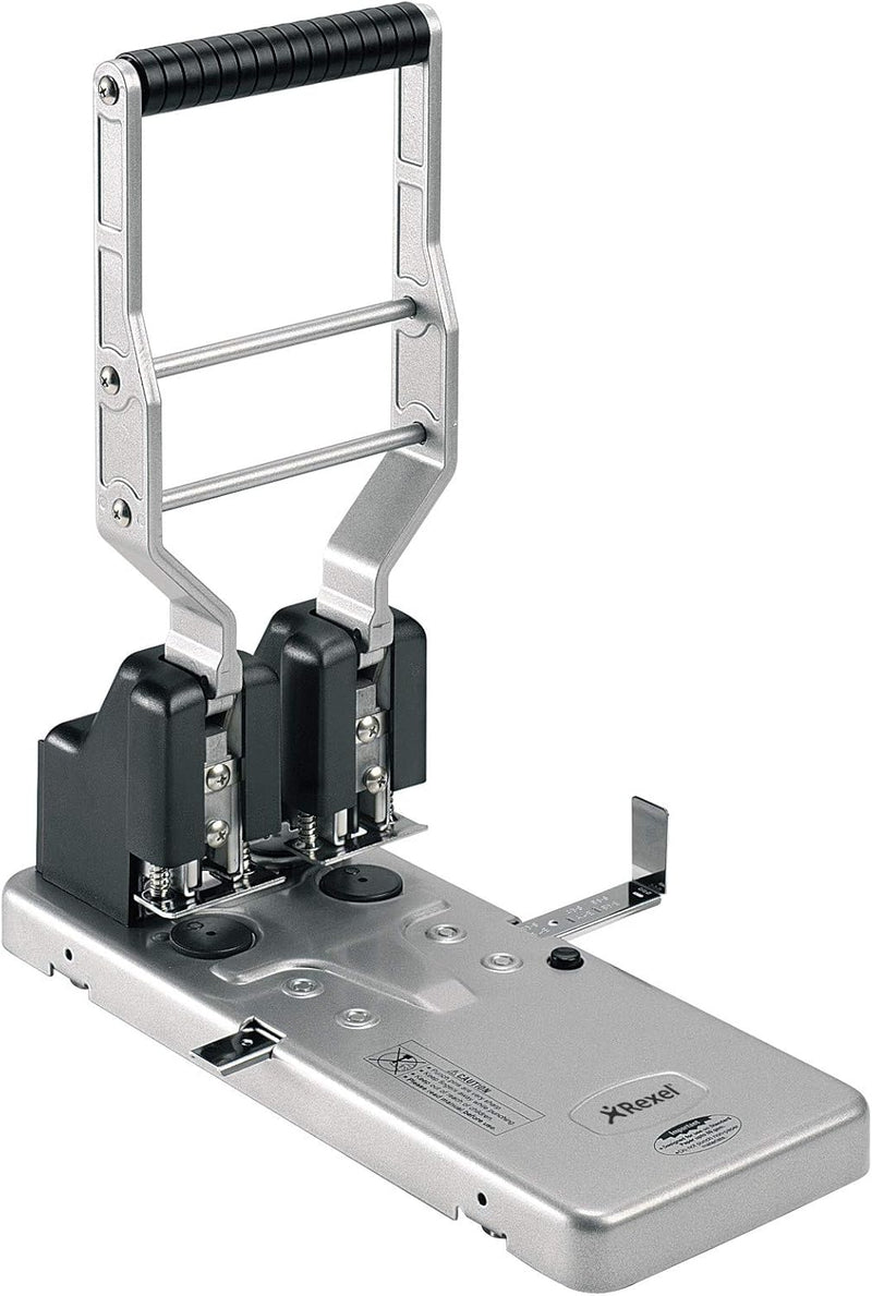 Rexel HD2150 Locher (2-fach-Lochung, robustes Metall, Kapazität 160 x 80 g/qm) silberfarben/schwarz