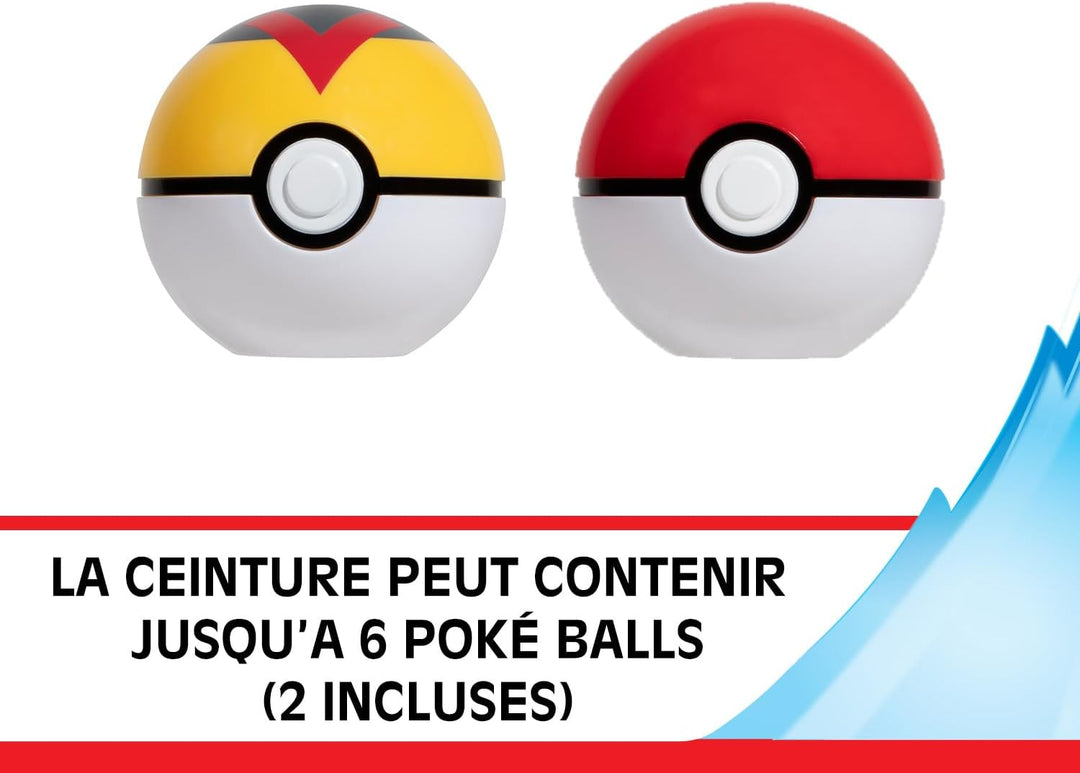 Bandai - Pokémon – Gürtel Clip 'N' Go Pikachu Pokémon Day – 1 Gürtel, 2 Poké-Balls und 1 Pikachu-Fig