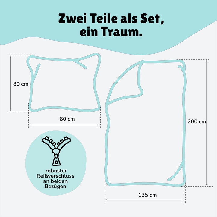 Familando Faultier Bettwäsche-Set 135x200 cm + Kissen 80x80 cm · Profi-Chiller · Kinder-Bettwäsche 1