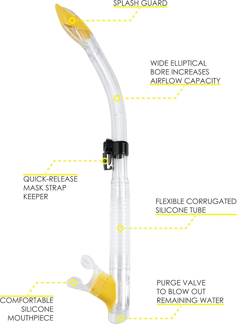 Cressi TAO DRY, Trockenschnorchel für Erwachsene, für Tauchen, Schnorcheln und Freitauchen, Qualität