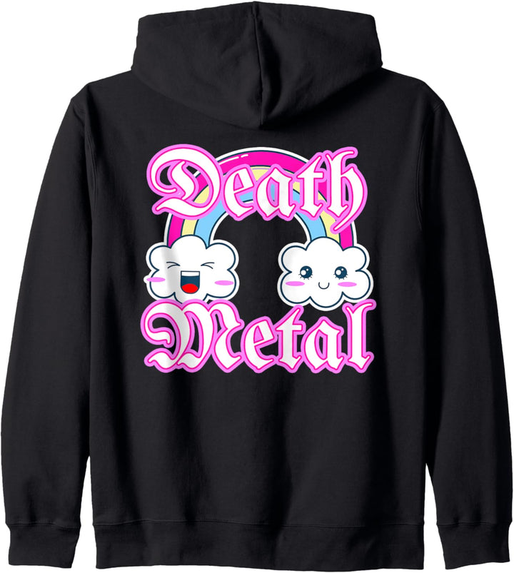 Death Metal Rock Music Fan, Cute Kawaii Rainbow Heavy Metal Kapuzenjacke