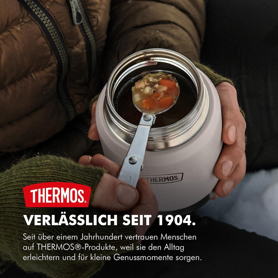Thermos ICON Thermobehälter für Essen plum mat 0,47l - hält Speisen 14h heiss &amp; 24h kalt, Edelstahl,