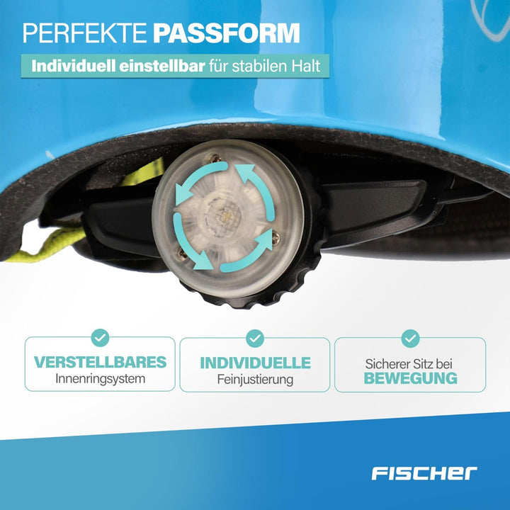 FISCHER BMX Kinder-Helm, Fahrradhelm, Radhelm, Dirt Bike Helm Plus mit integriertem LED-Rücklicht XS