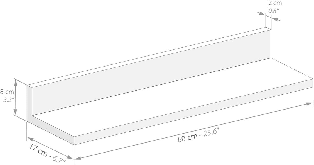 MOBILI FIVER, 2er-Set Rachele Regale, 60 cm, Eiche, Made In Italy 60 x 17 x 8 cm Eiche, 60 x 17 x 8