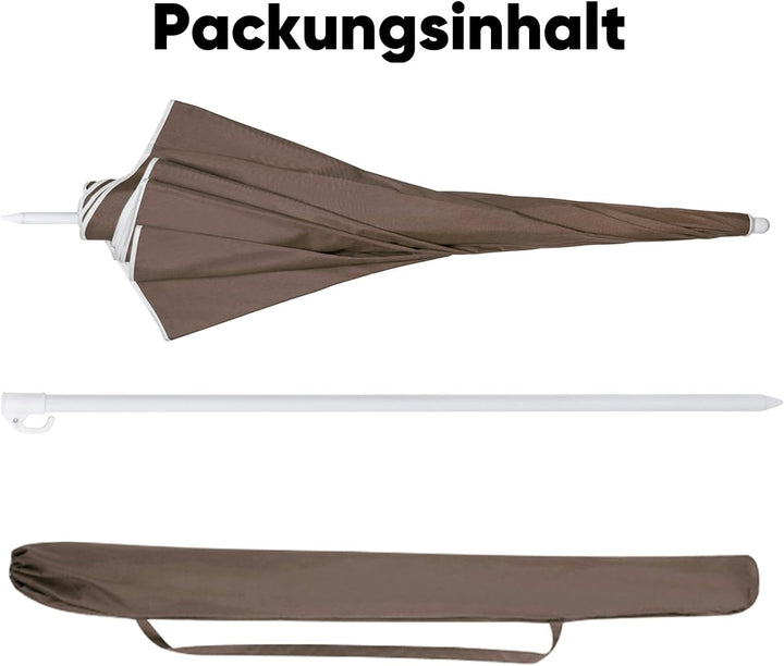 Sekey 160 cm Sonnenschirm Strand mit Schutzhülle für Balkon Garten & Terrasse Neigungswinkel und Höh