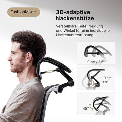 HINOMI H1ProV2 Bürostuhl Ergonomisch, Ergonomischer Bürostuhl mit 3D-Kopfstütze,Bürostuhl mit Fussst