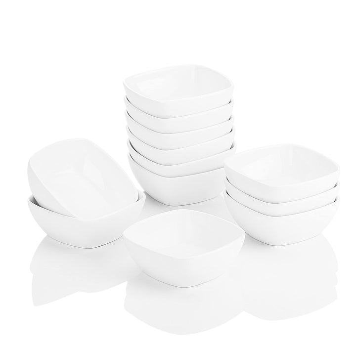 MALACASA, Serie Ramekin.Dish, 12-tlg. Set MINI Porzellan Dessert Schälchen, Dessertschalen, Snacksch