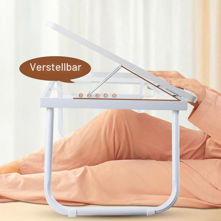 Klappbarer Laptoptisch Höhenverstellbar Lapdesk Notebooktisch mit Neigung Getränkehalter Laptop Tisc