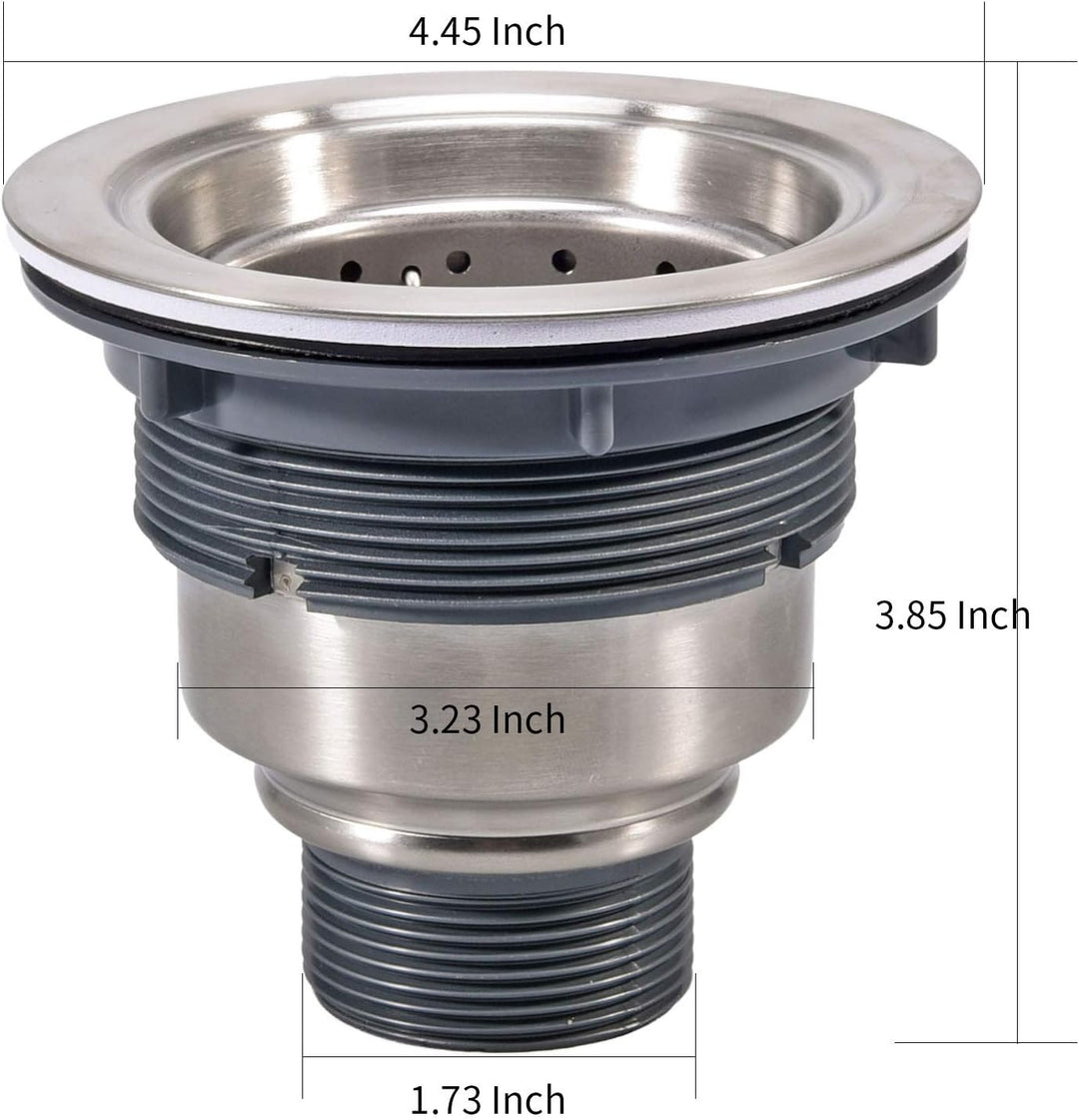 KONE 3-1/2-inch Kitchen Sink Strainer with Removable Deep Waste Basket / Strainer Assembly / Sealing