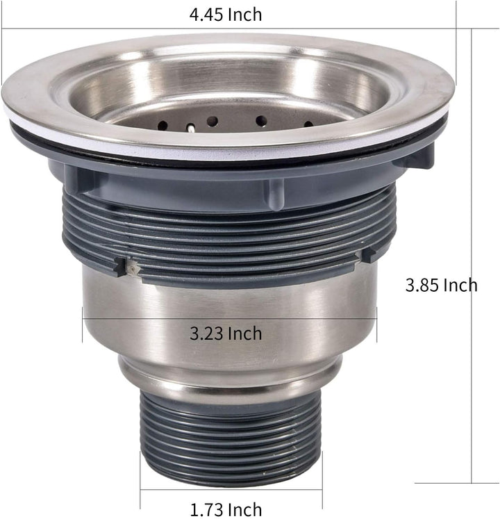 KONE 3-1/2-inch Kitchen Sink Strainer with Removable Deep Waste Basket / Strainer Assembly / Sealing