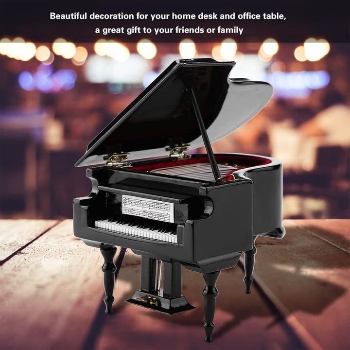 Miniaturklavier, 3,9 Zoll Puppenhaus Klavier Set Mini Simulation Holz Klavier Modell mit Hocker, Pup
