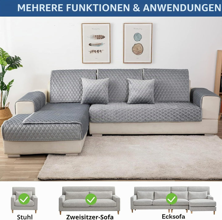 Eismodra Sofa Überzug,Sofabezug 3 Sitzer,Anti-Rutsch-Couch Überzug für L Form Sofaschoner Chaiselong