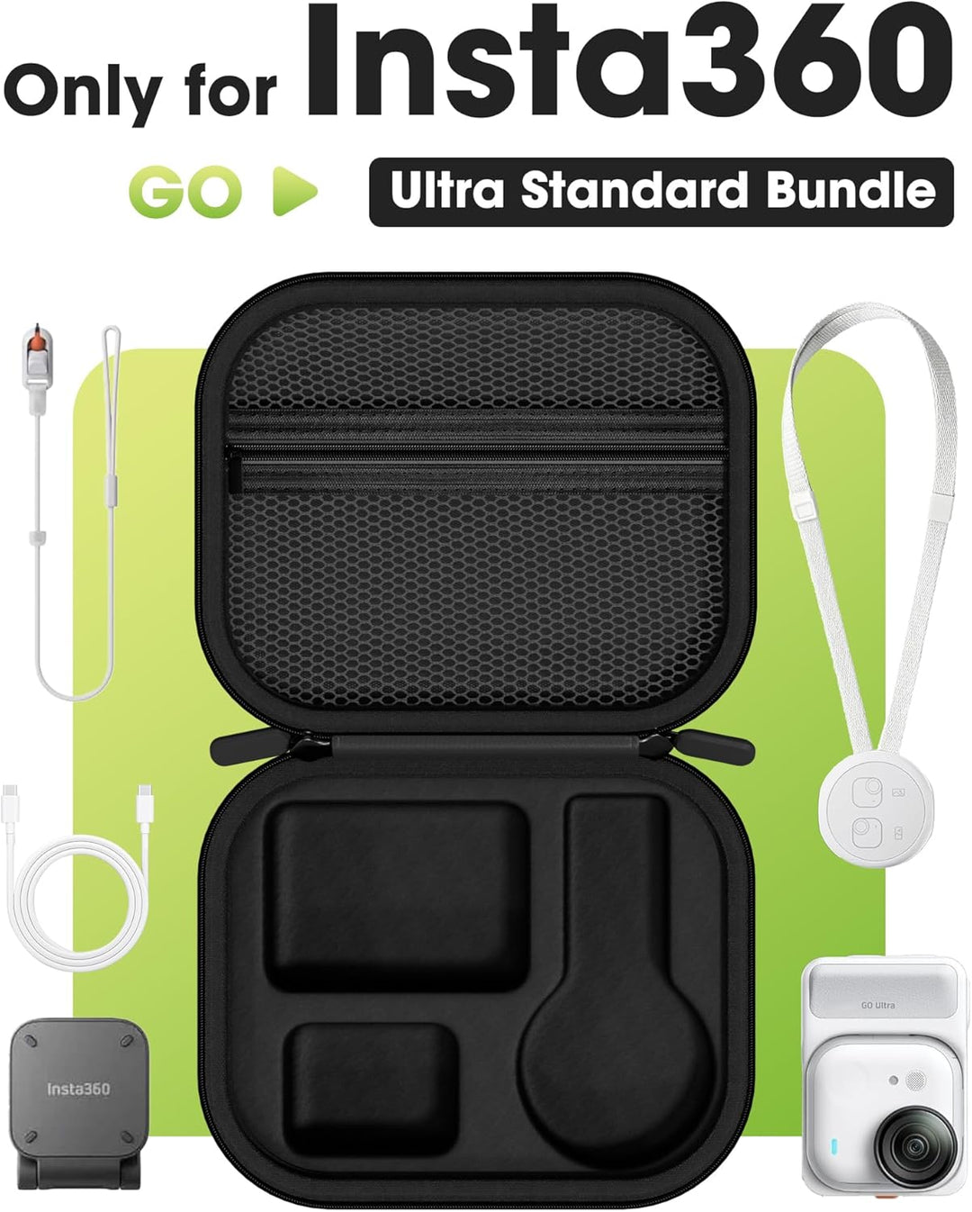 ProCase Tragetasche für Insta360 GO Ultra Standard-Bundle + Tragetasche für DJI Neo 2