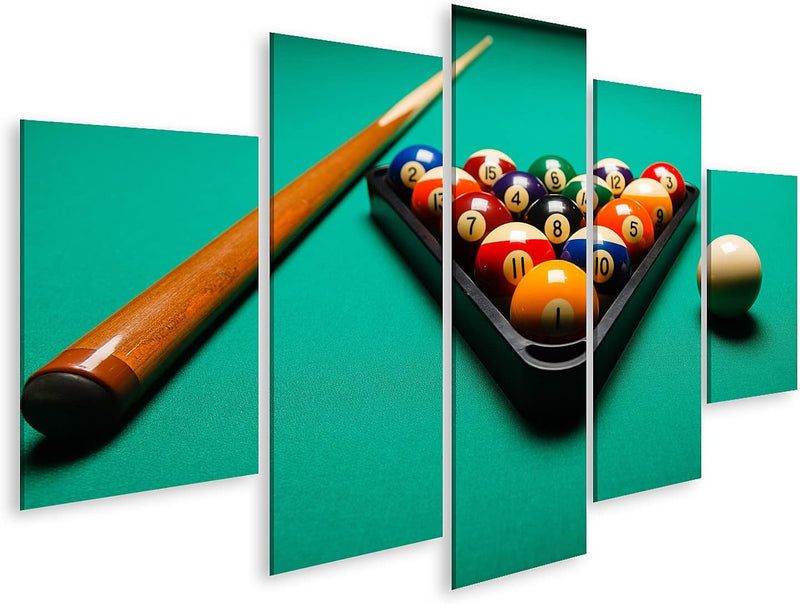 Bild auf Leinwand Billard Kugeln auf Einem Billardtisch Wandbild Poster Kunstdruck Bilder Format: 17