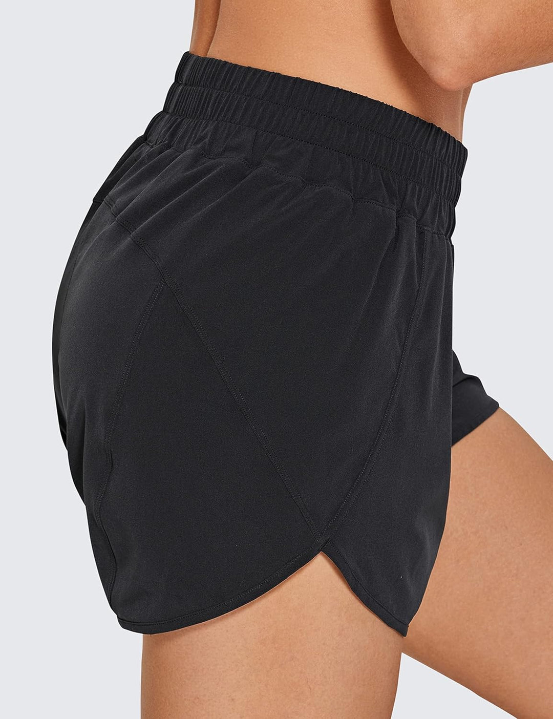 CRZ YOGA Damen Kurz Sporthose Laufhose High Waist Fitness Sport Shorts Kurze Hose mit Reissverschlus