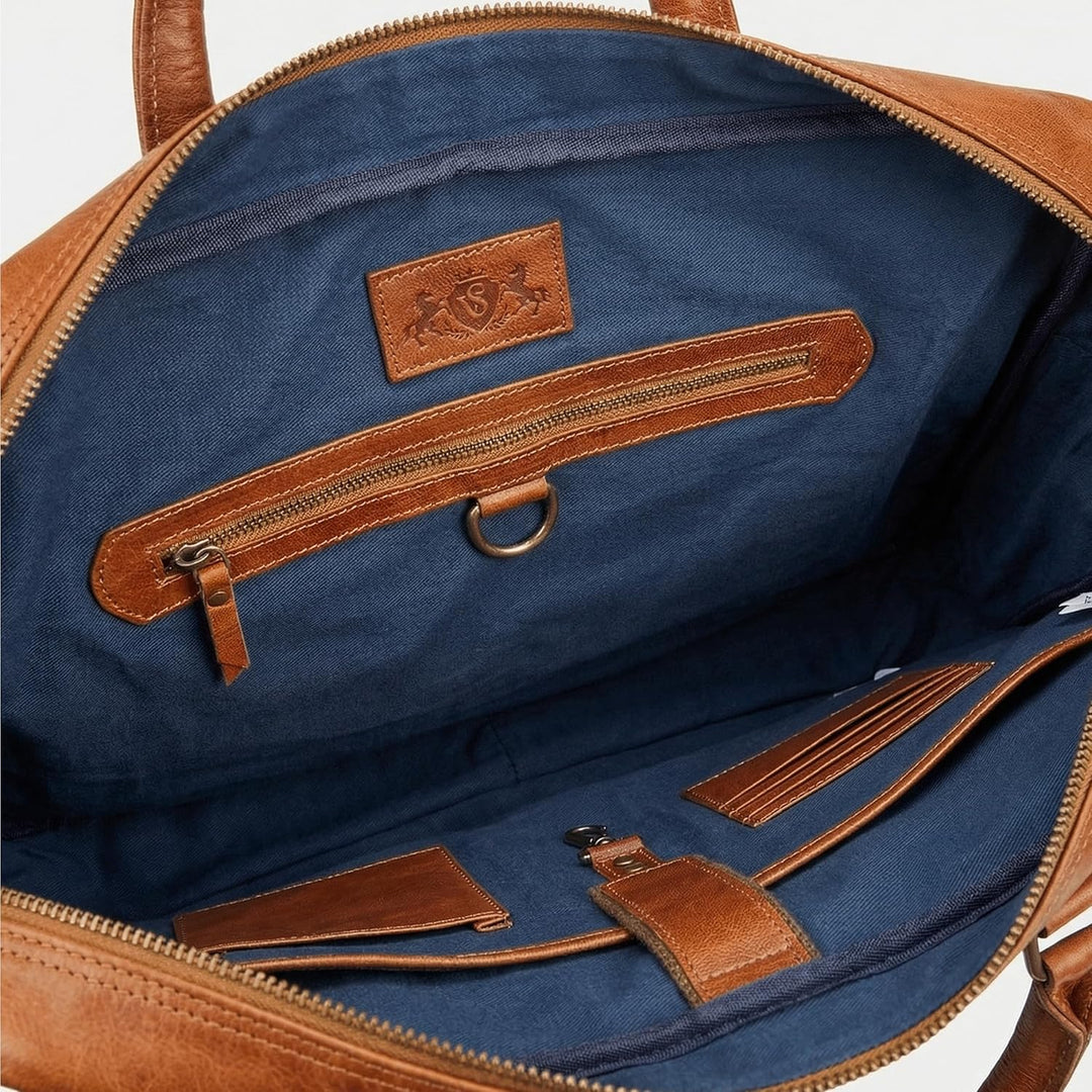 SID & VAIN grosse Laptoptasche echt Leder - 15 Zoll Laptop Business-Tasche CEDAR gross - Aktentasche