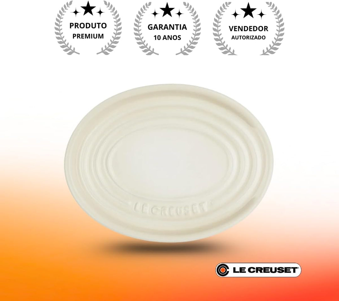 Le Creuset ovale Löffelablage aus Steinzeug, Meringue, 71507157160099, Breit, Meringue