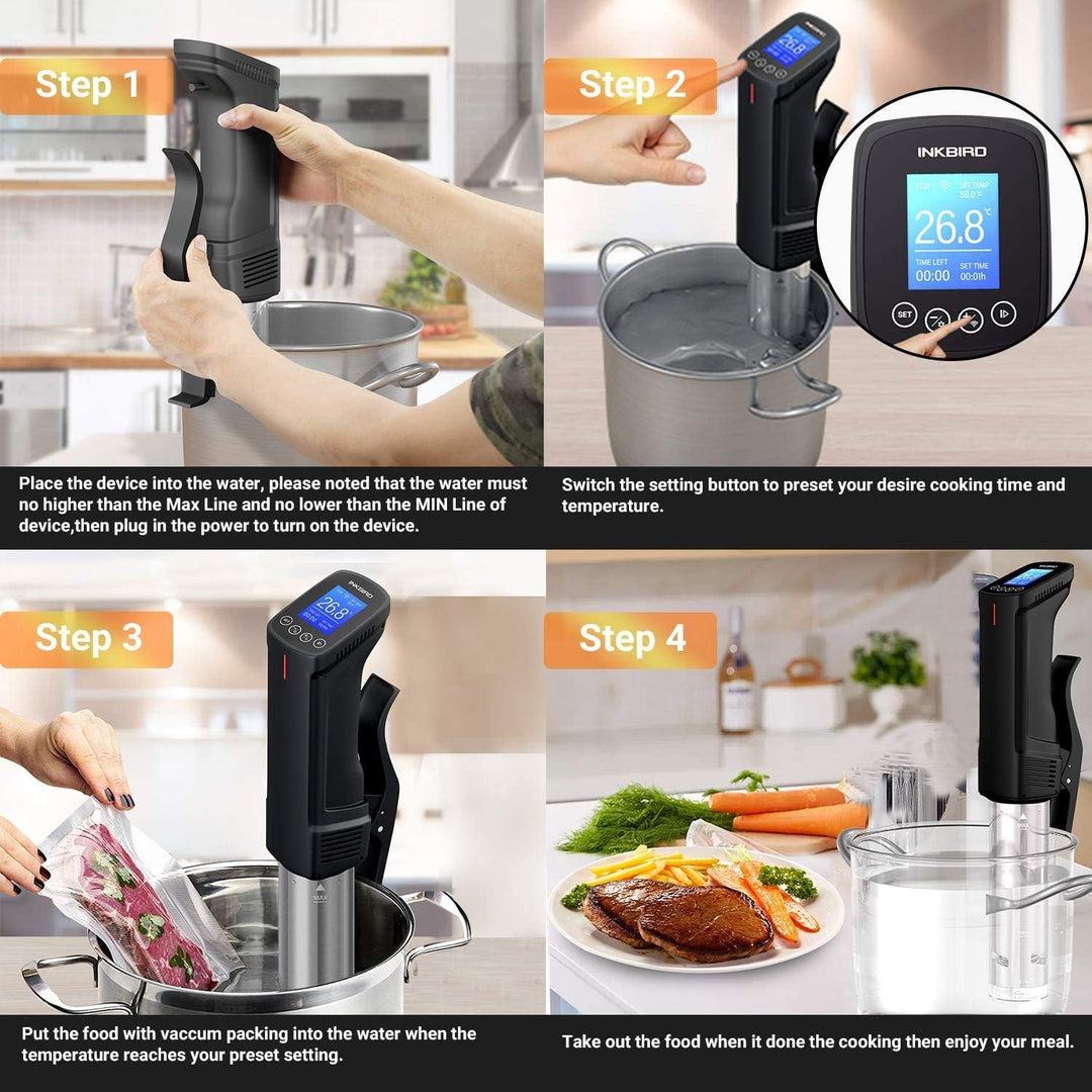Inkbird Wlan Sous Vide Garer,ISV-100W Sous Vide Stick Eintauchthermostat,Wi-Fi-Steuerung, Präziser T