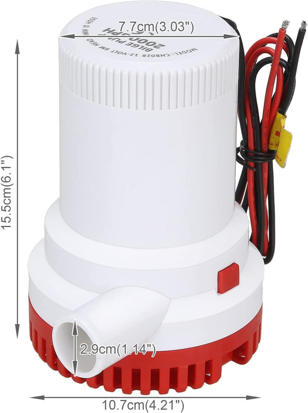 ZONADAH 12-V-Tauch-Bilgenwasserpumpe, 2000 GPH, 29 mm, elektrisches Pumpen von Süss- oder Meerwasser