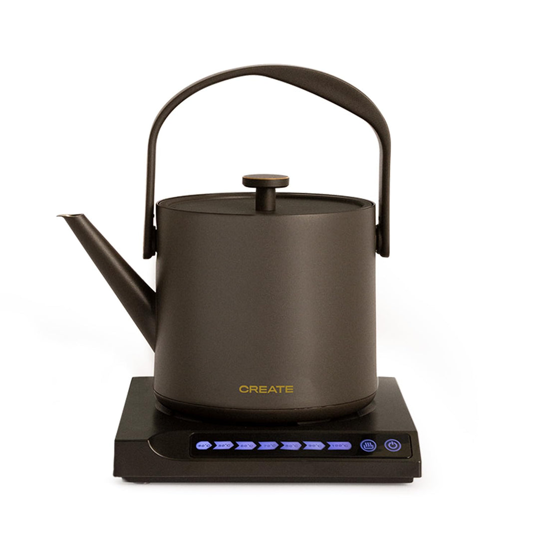 CREATE/HATTORI STUDIO/Elektrischer Wasserkocher 0,5L Schwarz/Warmhalten, Sicherheitssystem, Thermost