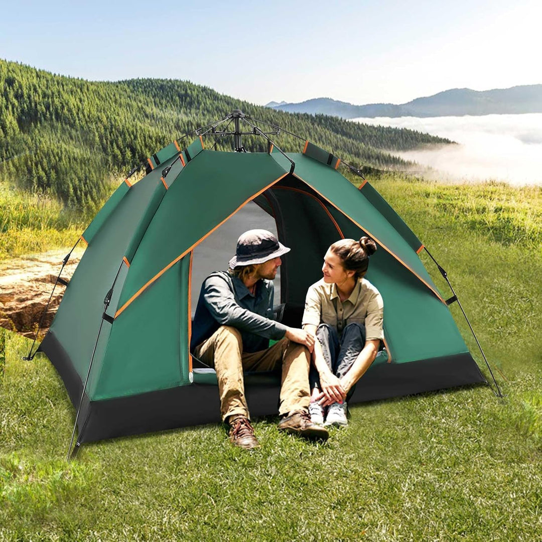 Trintion Camping Zelt 2-3 Mann Pop Up Zelte 4 Jahreszeiten Wasserdicht & Winddicht Grün, Grün