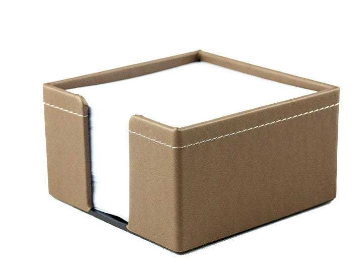 DELMON VARONE - Zettelkasten aus „EcoAppleLeather“ Braun, Zettelbox aus Recycled Öko Apfel Leder ink