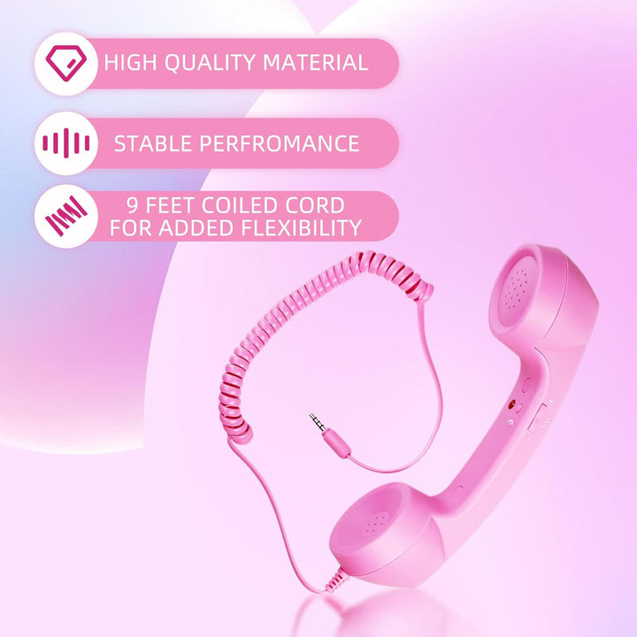 Retro 3,5-mm-Telefonhörer, kabellose Empfänger Kopfhörer für Handy Tablet Laptop Headset mit bequeme