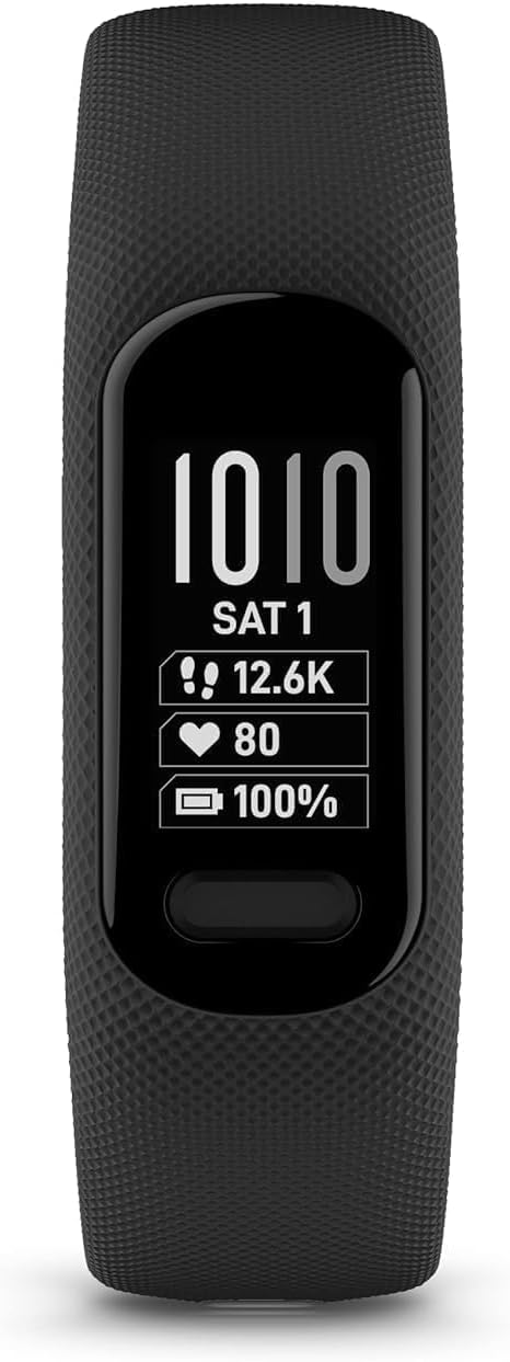 Garmin vívosmart 5 – Fitness-Tracker mit extragrossem OLED-Touchdisplay & HRM-Pro Plus – Premium Bru