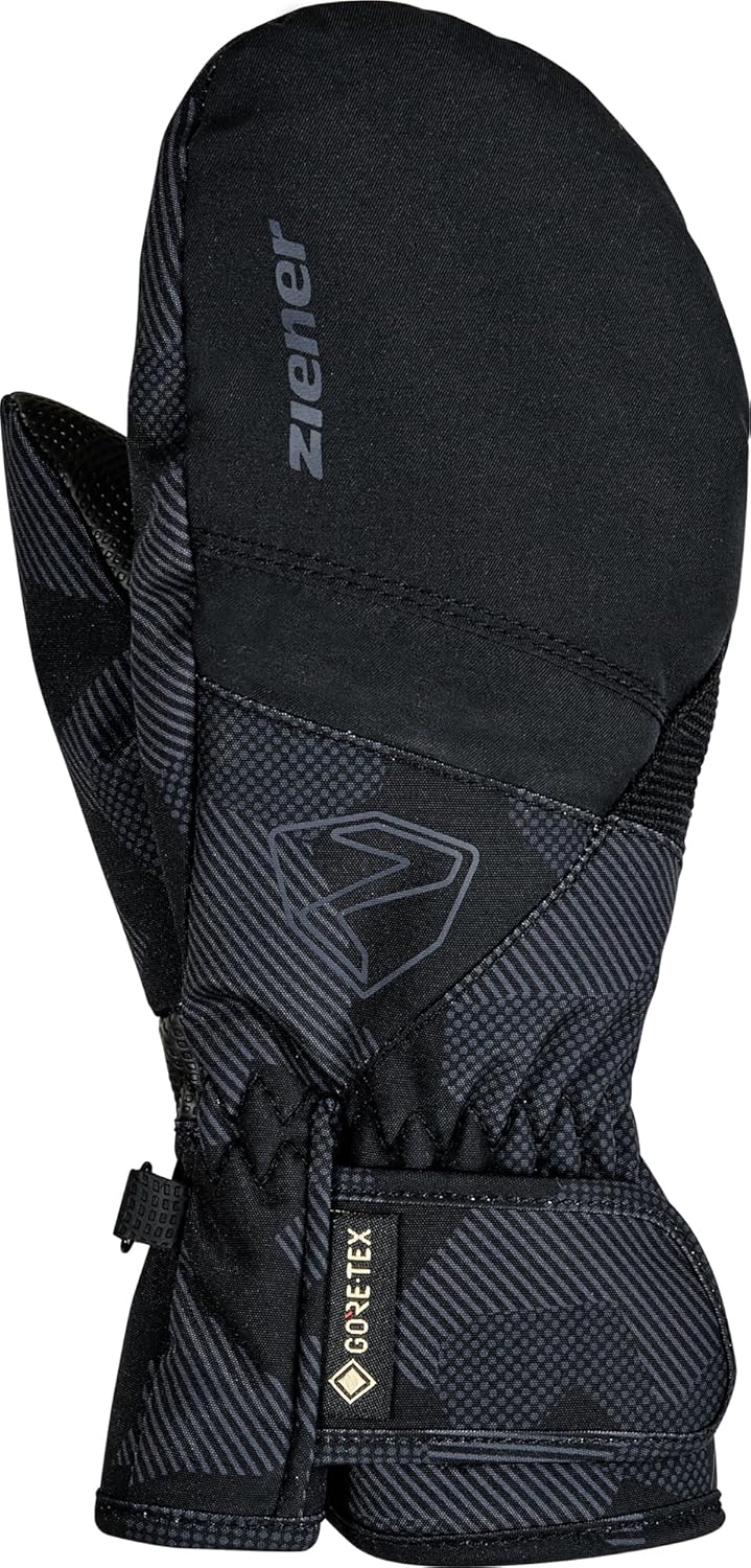 Ziener Unisex-Kinder Levin Skihandschuhe, black.gray ink camo
