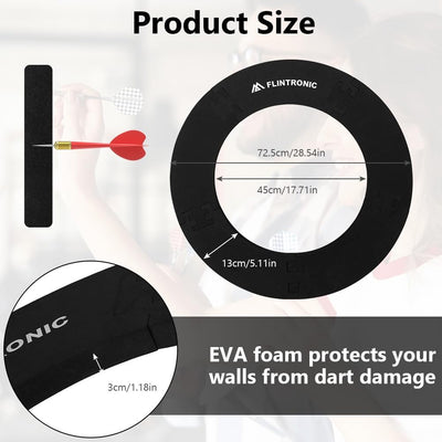 Flintronic Dart Catchring Surround, Surround Auffangring Dart Backboard, Dartscheibe Schutzring, Lei