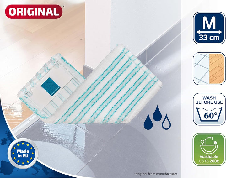 Leifheit Wischbezug CLEAN Twist M Ergo/Power CLEAN M Micro Duo 5er Set, Bodenwischer Ersatzbezug für