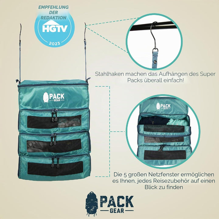 Pack Gear Koffer-Organizer | Packen Sie mehr in Ihr grosses oder Handgepäck | sofort auspacken mit d