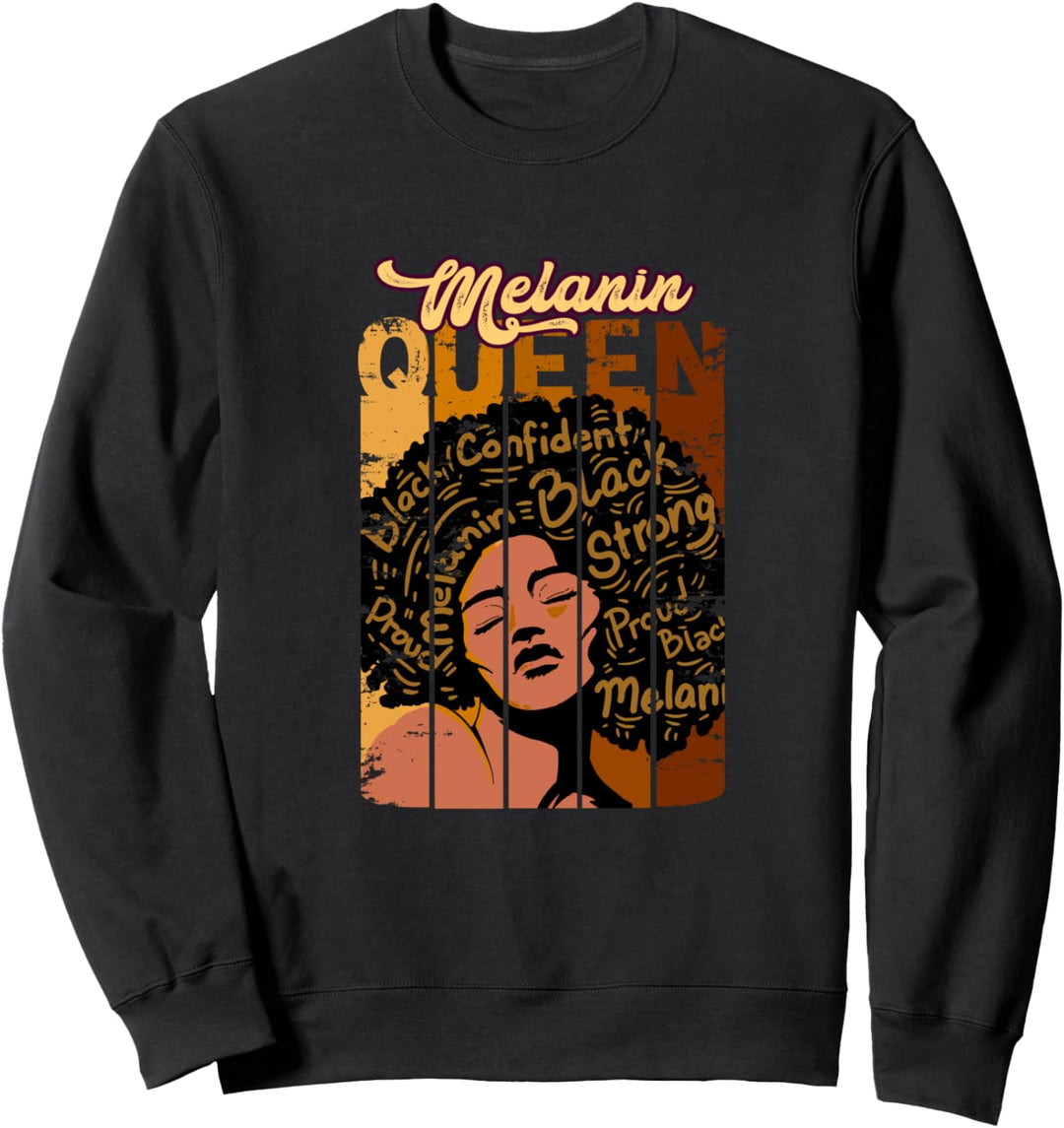 Damen African American Black Queen Afro Sweatshirt