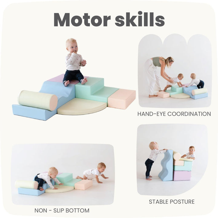 IGLU SOFT PLAY Explorer Set 6 STK Softbausteine Motorische Fähigkeiten Riesenbausteine Klettern Scha
