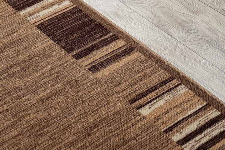 rugsx Antirutsch Teppichläufer Adagio beige - moderner Kurzflor für Küche, Flur & Wohnzimmer, Meterw