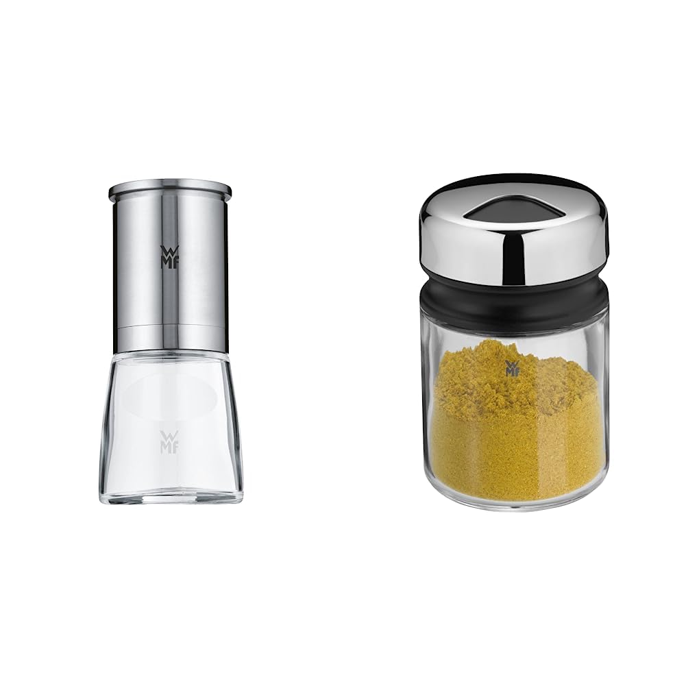 WMF De Luxe Salz und Pfeffermühle 14 cm, unbefüllt & Depot Universalstreuer 100ml, mit Aromadeckel,