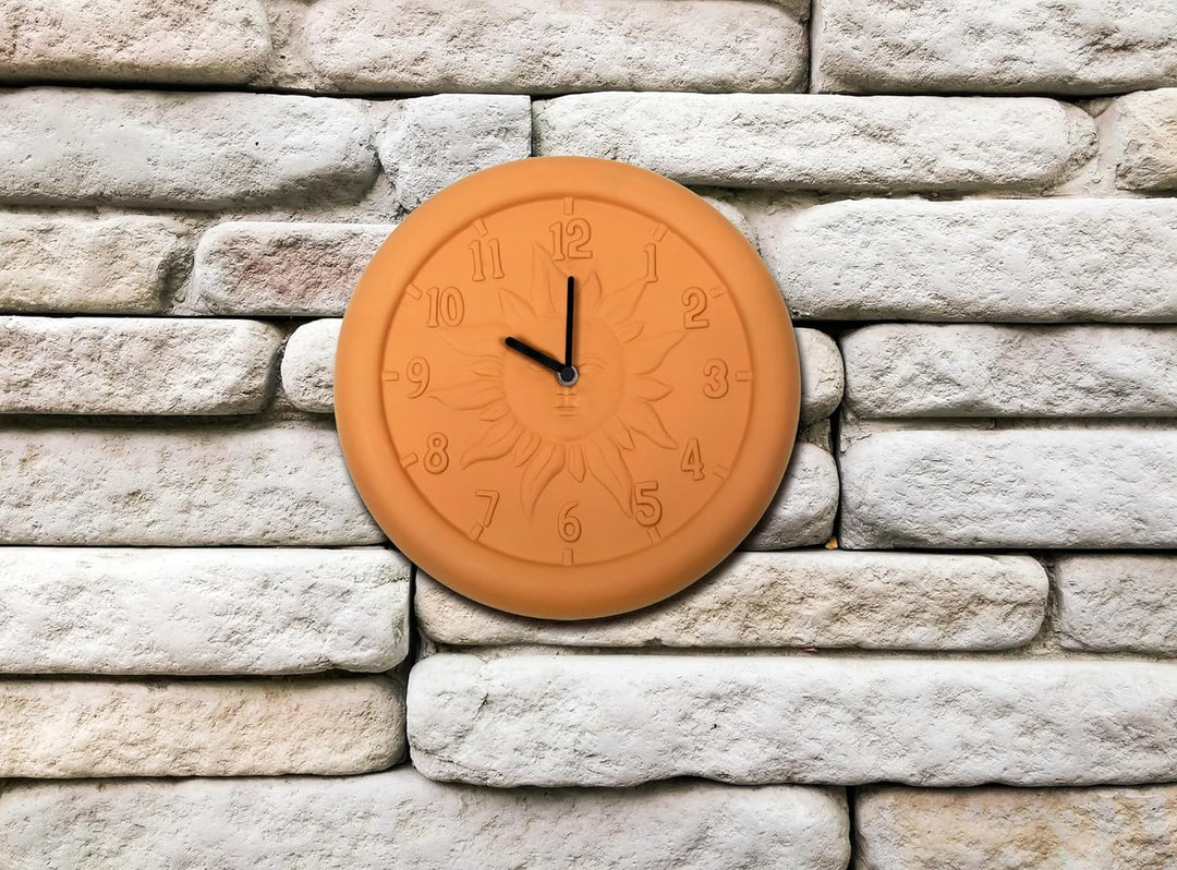 Poolmaster 52550 Terra Cotta Uhr für Innen- und Aussenbereich, 30,5 cm Mehrfarbig