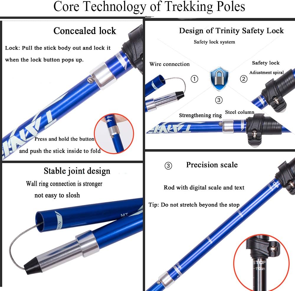 Wanderstock, faltbar, Wanderstock, Kork, atmungsaktiv, Trekking, stossfest, rutschfest, rutschfest,