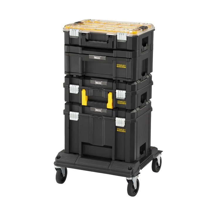 Stanley FatMax TSTAK Aktions-Tower, Bestehend aus Boxen V, III, II, VI und Rollenwagen, robust, Stap