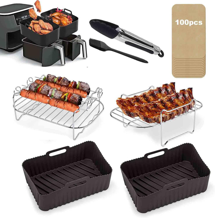 Heissluftfritteusen Zubehör,110pcs Airfryer Zubehör für Ninja Foodi Max Dual Zone Heissluftfritteuse