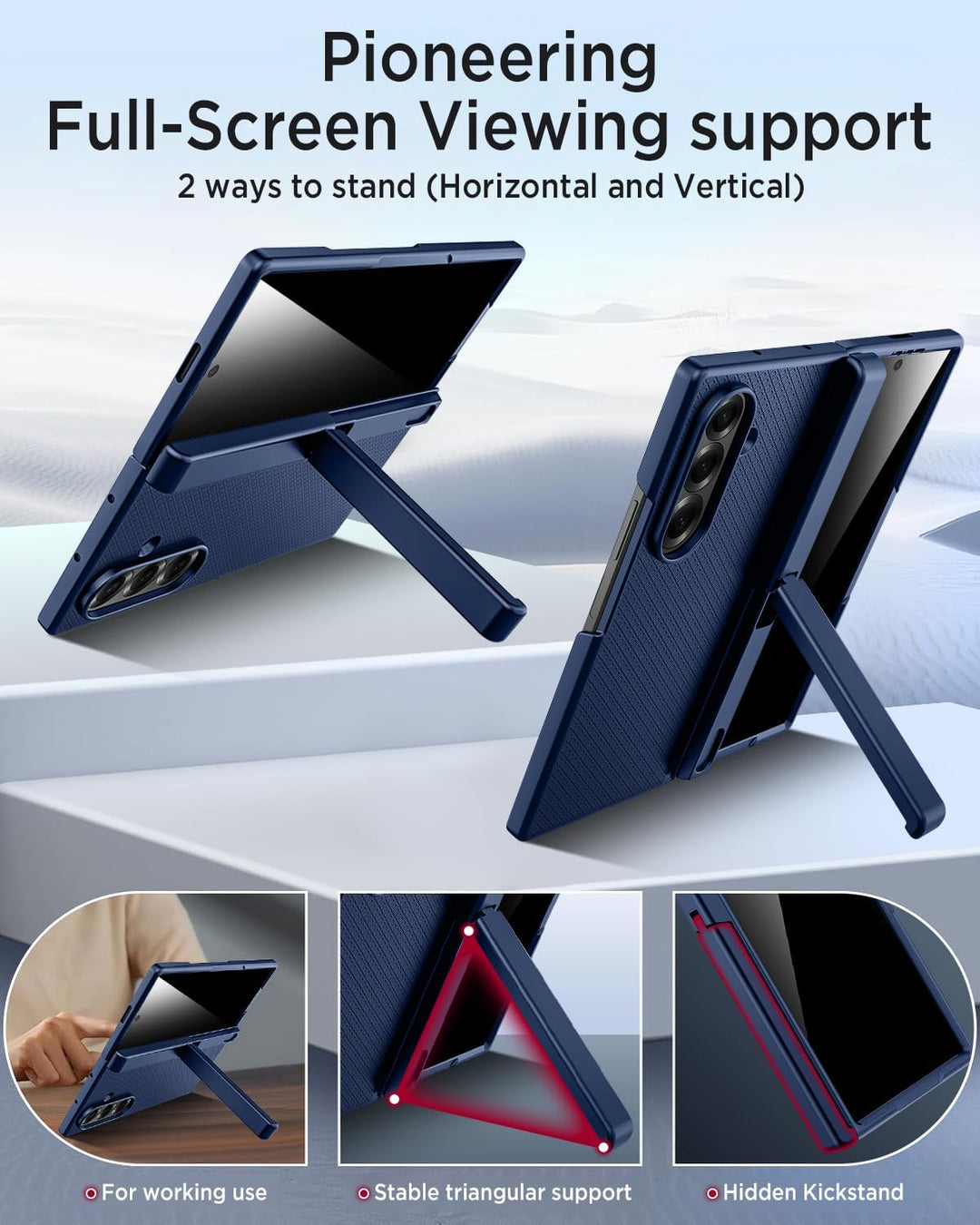 Miimall Kompatibel mit Samsung Galaxy Z Fold 7 Hülle mit Displayschutz Privacy, Hart PC rutschfest K